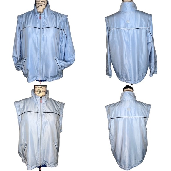 Y2K Oleg Cassini Sport Convertible Windbreaker Jacket Size XLP Removable Sleeves - Picture 3 of 16